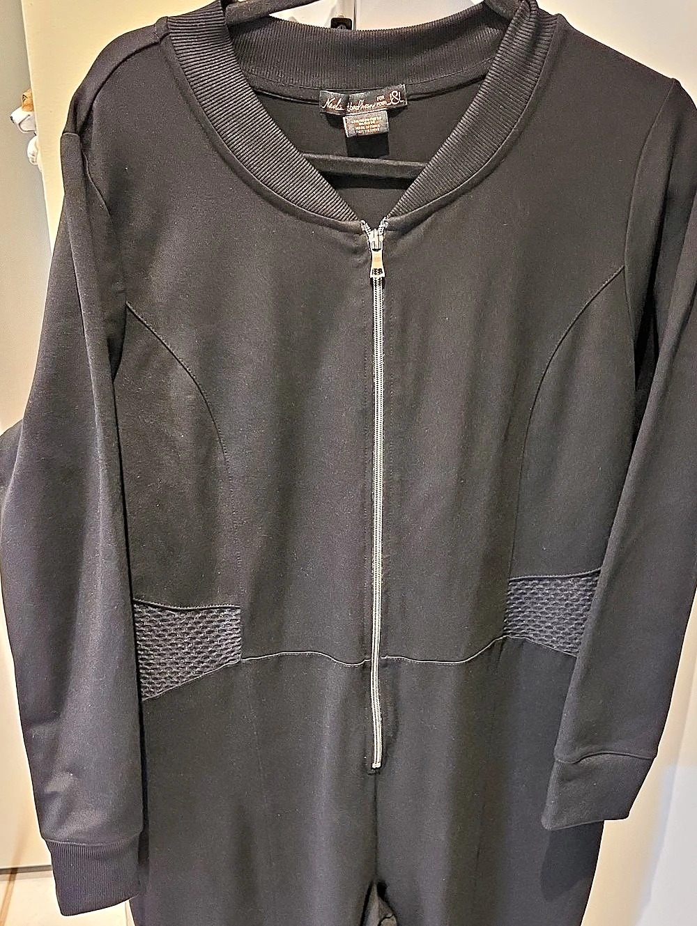 Nadia Aboulhasn Black Zip Front Jumpsuit